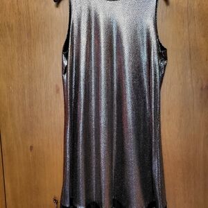 Signature by Robbie Bee Gold Trapeze Sleeveless Dress with Bow Back Large NWT